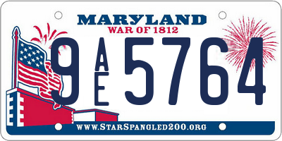 MD license plate 9AE5764