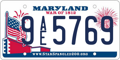 MD license plate 9AE5769