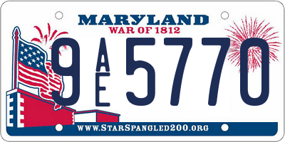 MD license plate 9AE5770