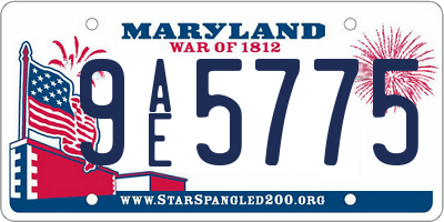 MD license plate 9AE5775