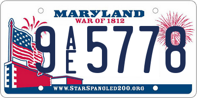 MD license plate 9AE5778