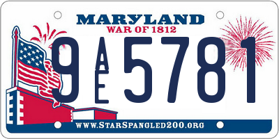 MD license plate 9AE5781
