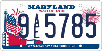 MD license plate 9AE5785