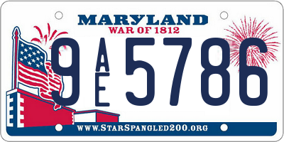 MD license plate 9AE5786
