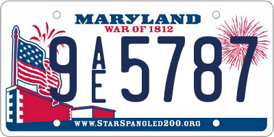 MD license plate 9AE5787