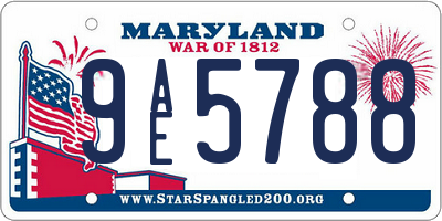 MD license plate 9AE5788