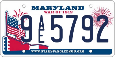 MD license plate 9AE5792