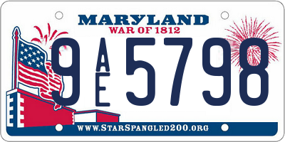 MD license plate 9AE5798