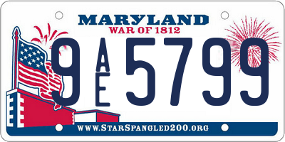 MD license plate 9AE5799