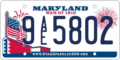 MD license plate 9AE5802