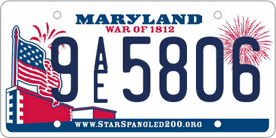 MD license plate 9AE5806