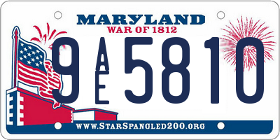 MD license plate 9AE5810