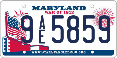 MD license plate 9AE5859