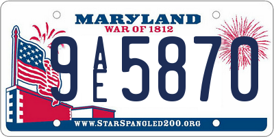 MD license plate 9AE5870