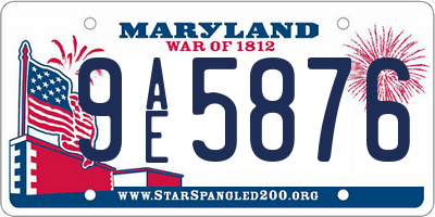 MD license plate 9AE5876