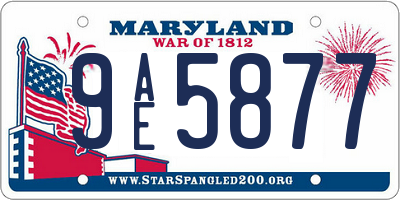 MD license plate 9AE5877