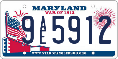MD license plate 9AE5912