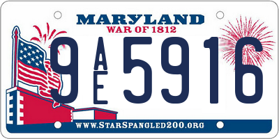 MD license plate 9AE5916