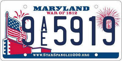 MD license plate 9AE5919