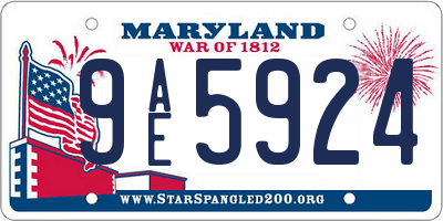 MD license plate 9AE5924