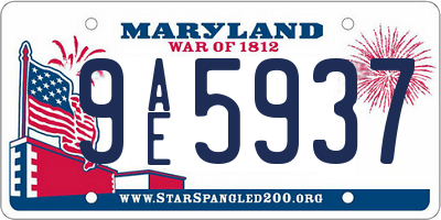 MD license plate 9AE5937
