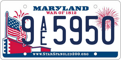 MD license plate 9AE5950
