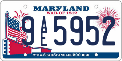 MD license plate 9AE5952