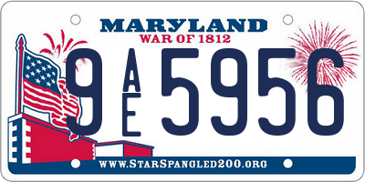 MD license plate 9AE5956