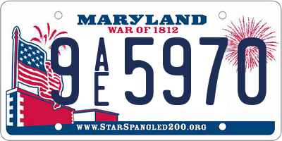 MD license plate 9AE5970