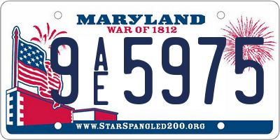 MD license plate 9AE5975