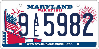 MD license plate 9AE5982