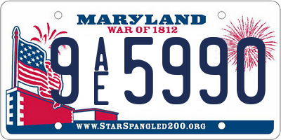 MD license plate 9AE5990