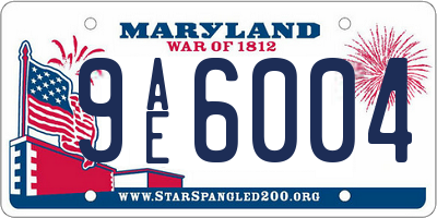 MD license plate 9AE6004