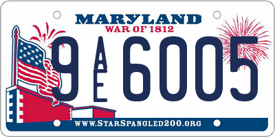 MD license plate 9AE6005