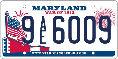 MD license plate 9AE6009