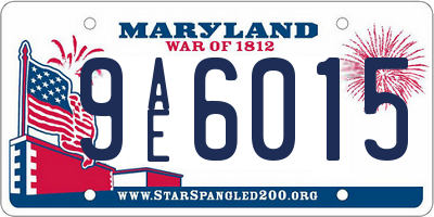 MD license plate 9AE6015