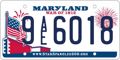 MD license plate 9AE6018