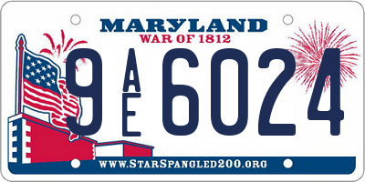 MD license plate 9AE6024