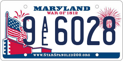 MD license plate 9AE6028