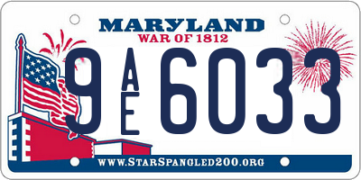 MD license plate 9AE6033