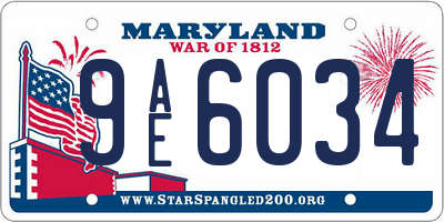 MD license plate 9AE6034
