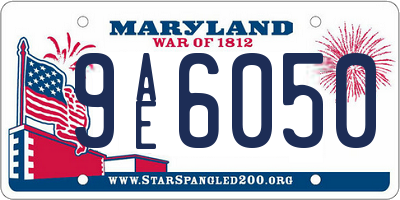 MD license plate 9AE6050