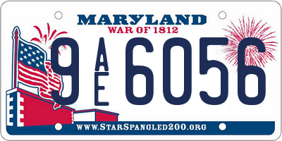 MD license plate 9AE6056