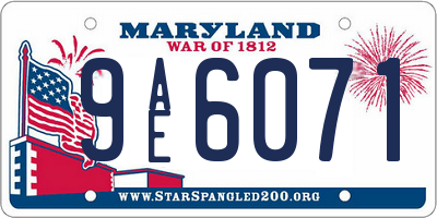 MD license plate 9AE6071
