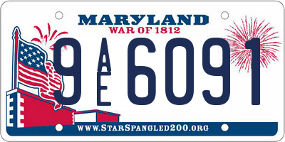 MD license plate 9AE6091