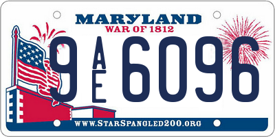 MD license plate 9AE6096
