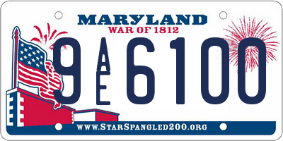 MD license plate 9AE6100