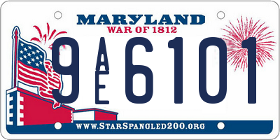 MD license plate 9AE6101