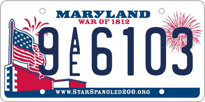 MD license plate 9AE6103