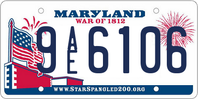 MD license plate 9AE6106